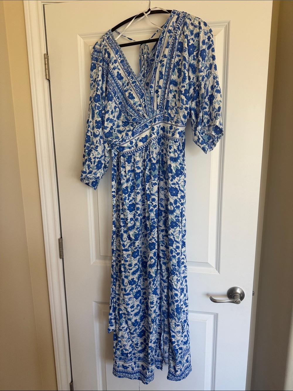 Baltic Born Blue and White Floral Maxi Dress